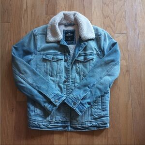 Hollister Denim Jacket with Sherpa Collar